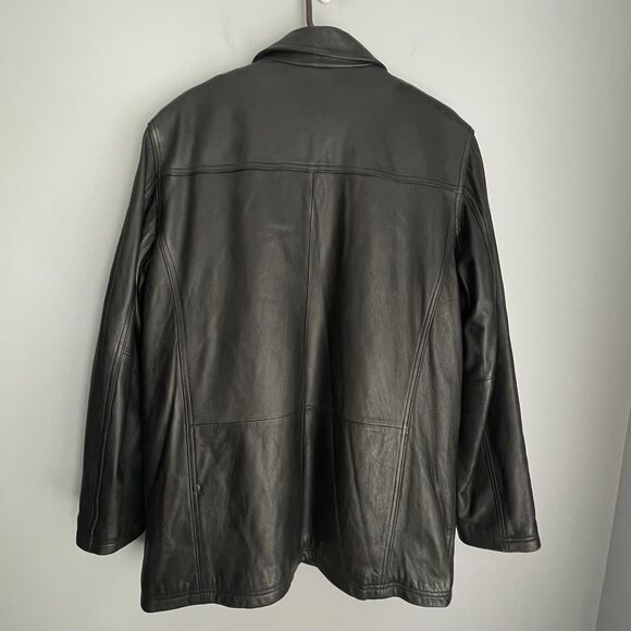 Wilsons Leather Coat Thinsulate Insulated *Zips Out* Black Button Front Size XL - Picture 4 of 16